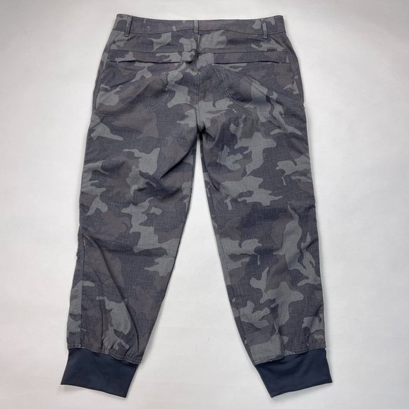 Prana Camouflage Sky Canyon Jogger Women 14 NWOT Pocket Stretch Zip Closure Gray - Picture 2 of 16